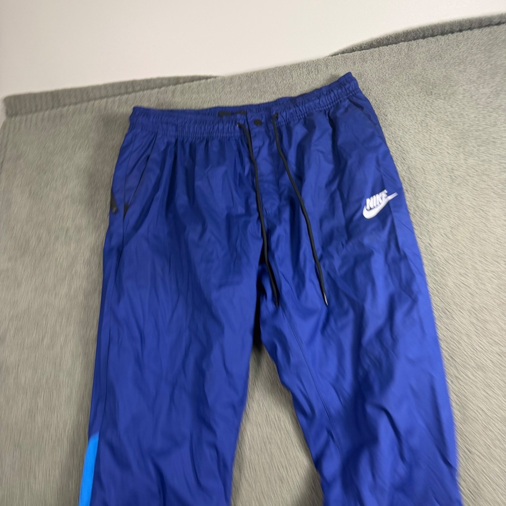 Nike Mens XL Royal Blue Nylon Windbreaker Joggers Track Pants Futura Logo